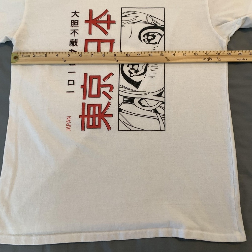 Brisco Brands Anime Manga Shirt Mens Medium White Japan Graphic Daring Hero - Picture 5 of 8